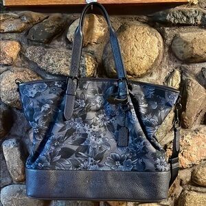 Floral Blue  Tote Bag